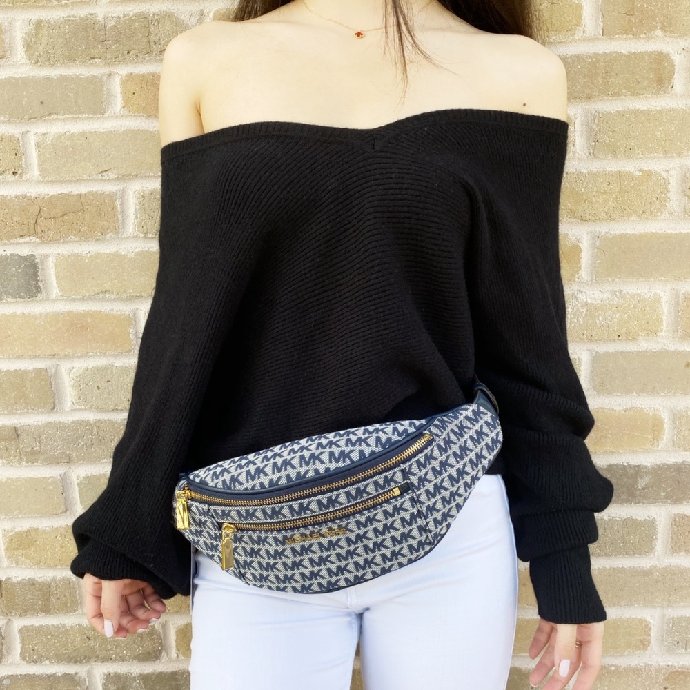 Michael Kors Waist Bag Fanny Pack MK Leopard Black - Picture 5 of 8